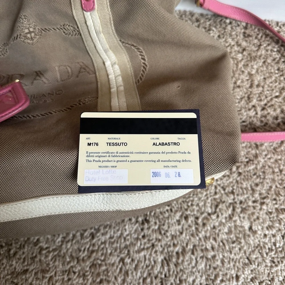 Prada Pink and Tan Tote Bag - Picture 7 of 11